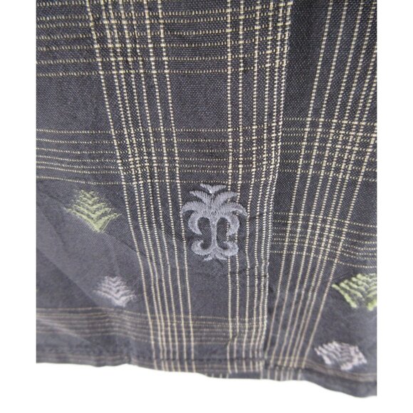 Tommy Bahama Shirt Large Silk Hawaiian Performance Plaid Palm AOP - Picture 4 of 11